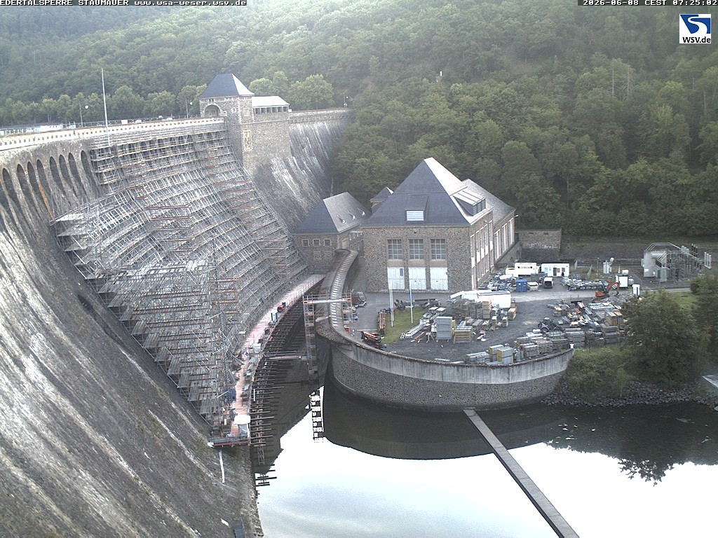 Archiv Foto Webcam Staumauer am Edersee