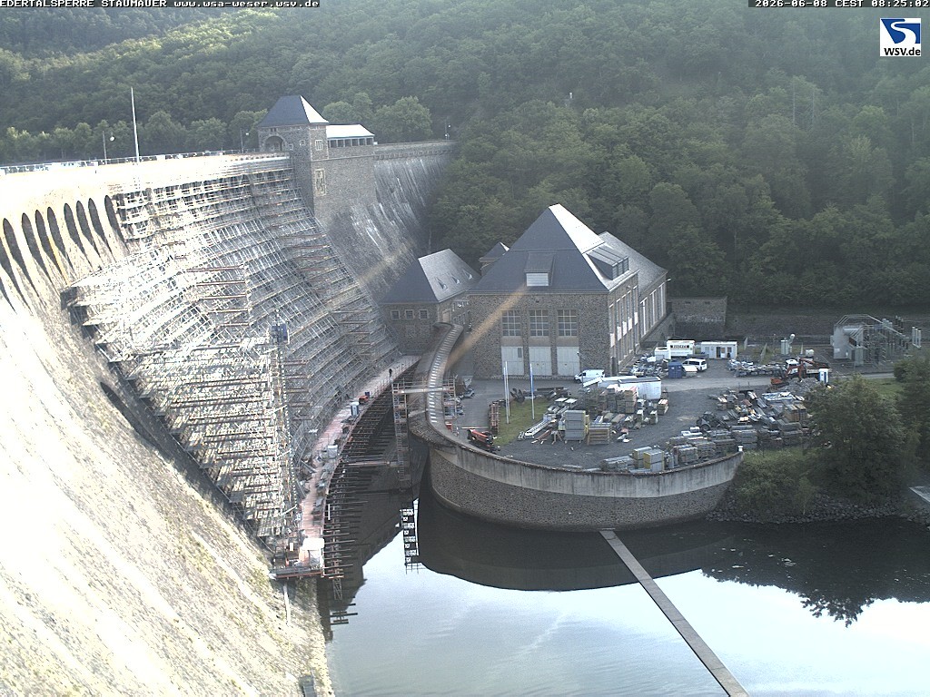 Archiv Foto Webcam Staumauer am Edersee
