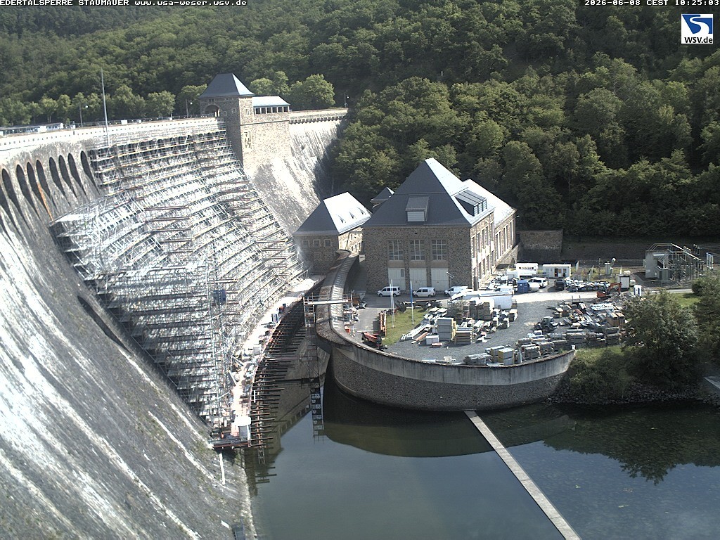 Archiv Foto Webcam Staumauer am Edersee