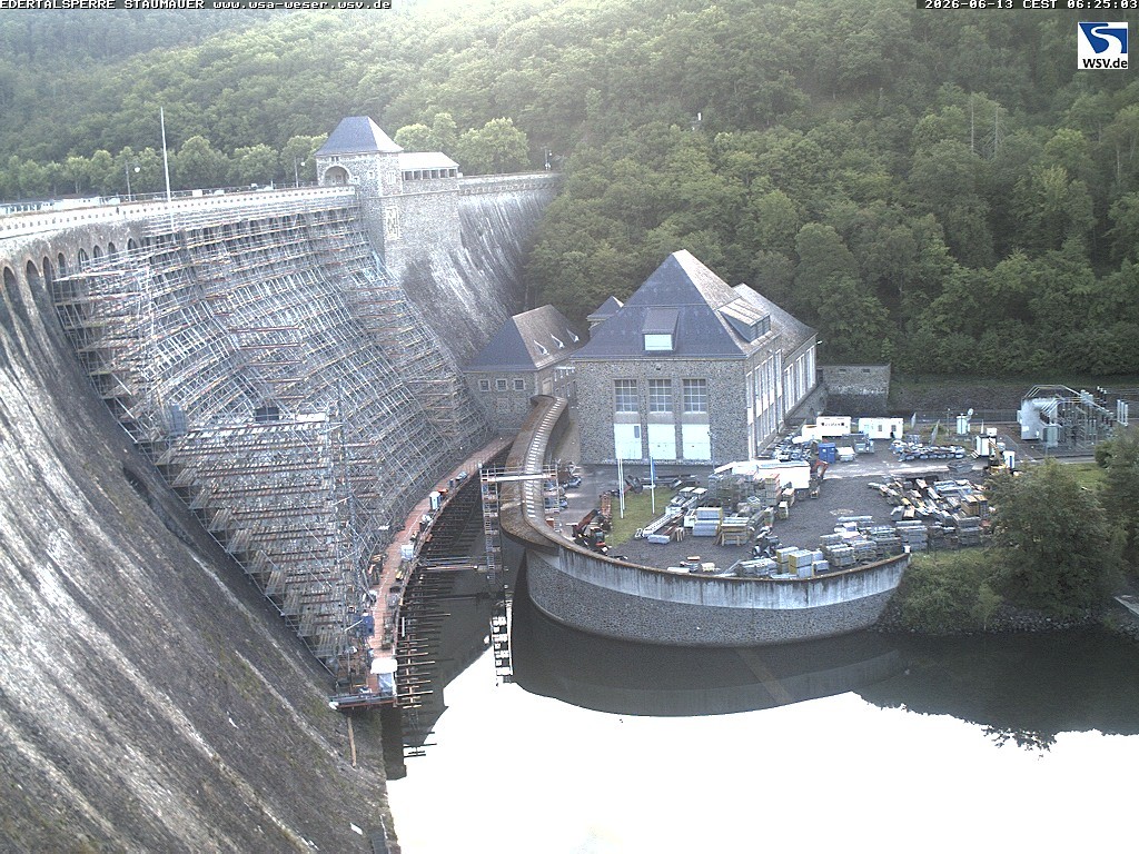 Archiv Foto Webcam Staumauer am Edersee