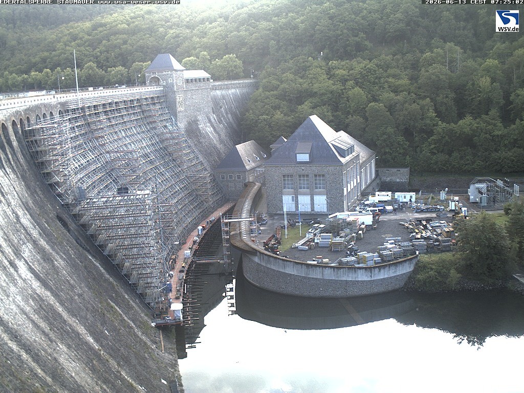 Archiv Foto Webcam Staumauer am Edersee