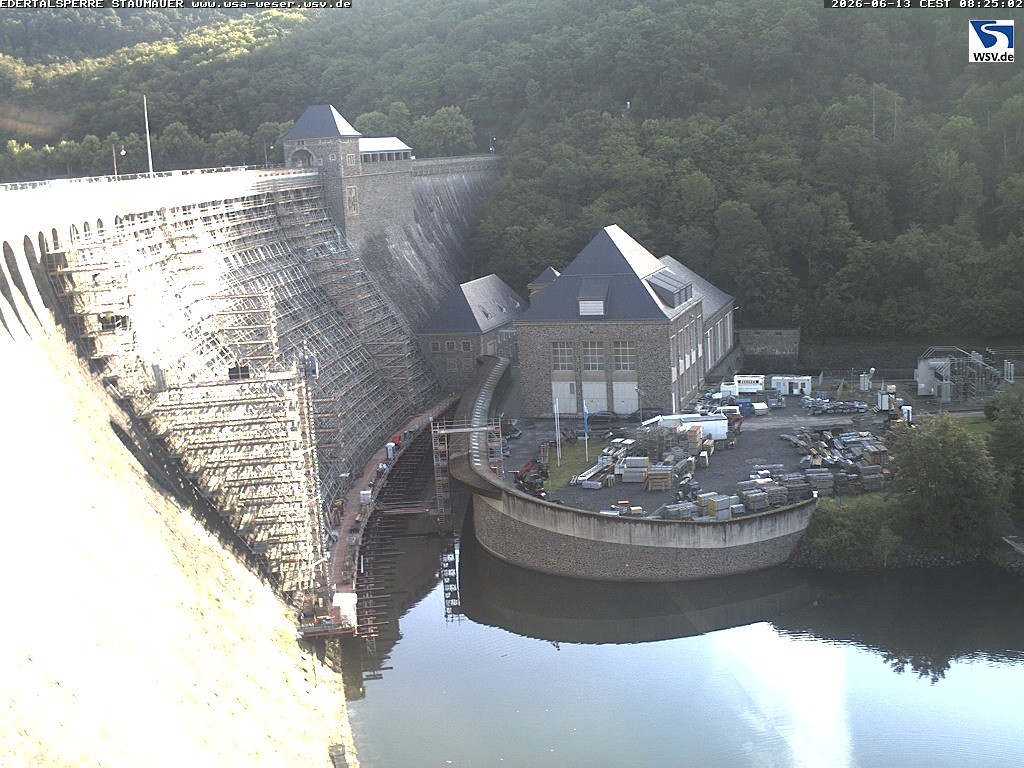 Archiv Foto Webcam Staumauer am Edersee