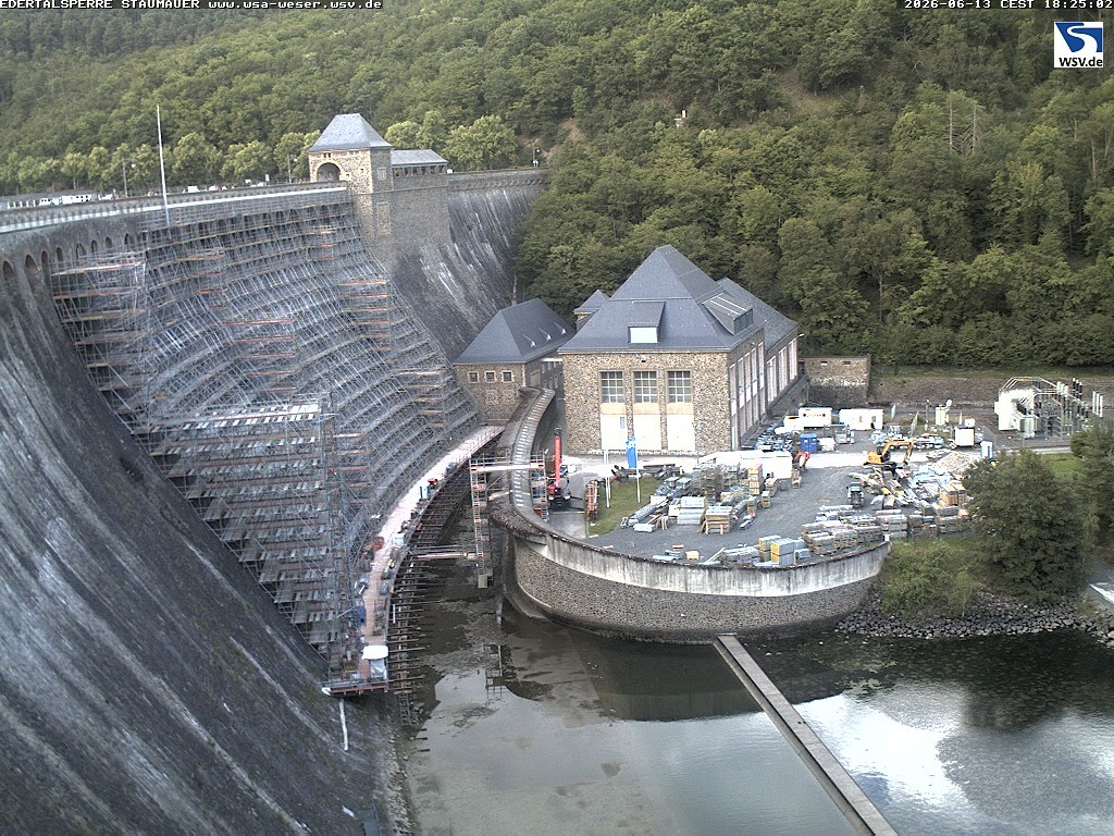 Archiv Foto Webcam Staumauer am Edersee