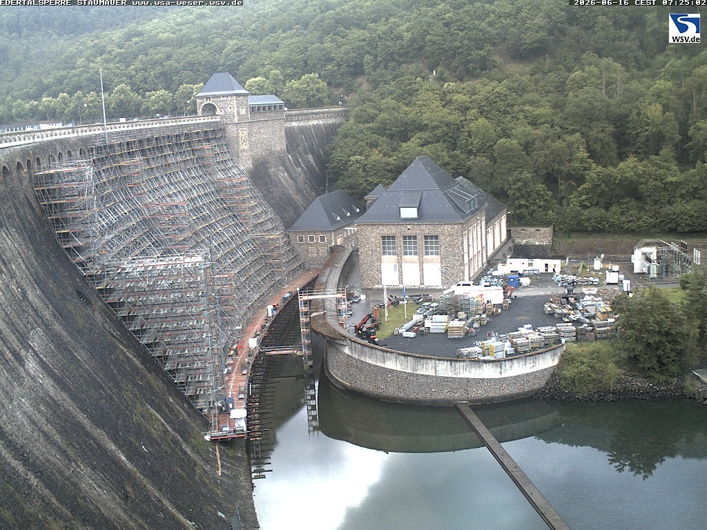Archiv Foto Webcam Staumauer am Edersee