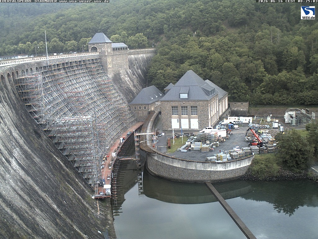 Archiv Foto Webcam Staumauer am Edersee