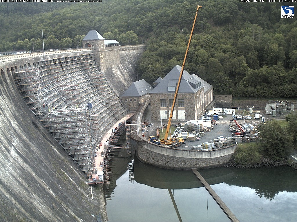 Archiv Foto Webcam Staumauer am Edersee