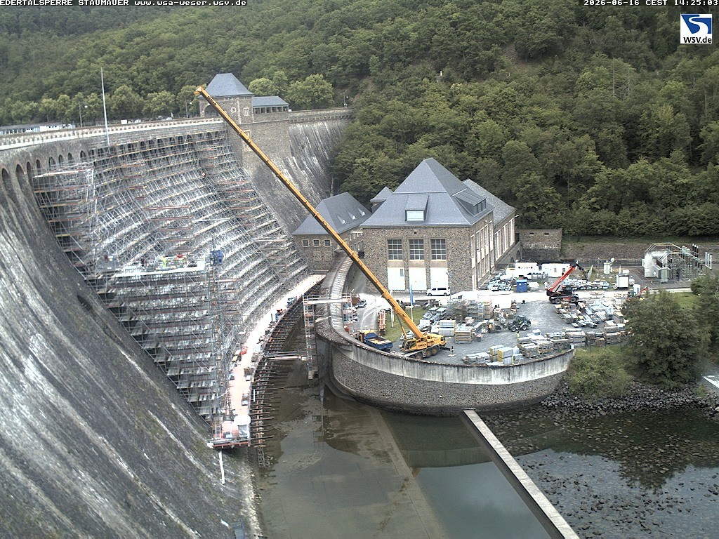 Archiv Foto Webcam Staumauer am Edersee