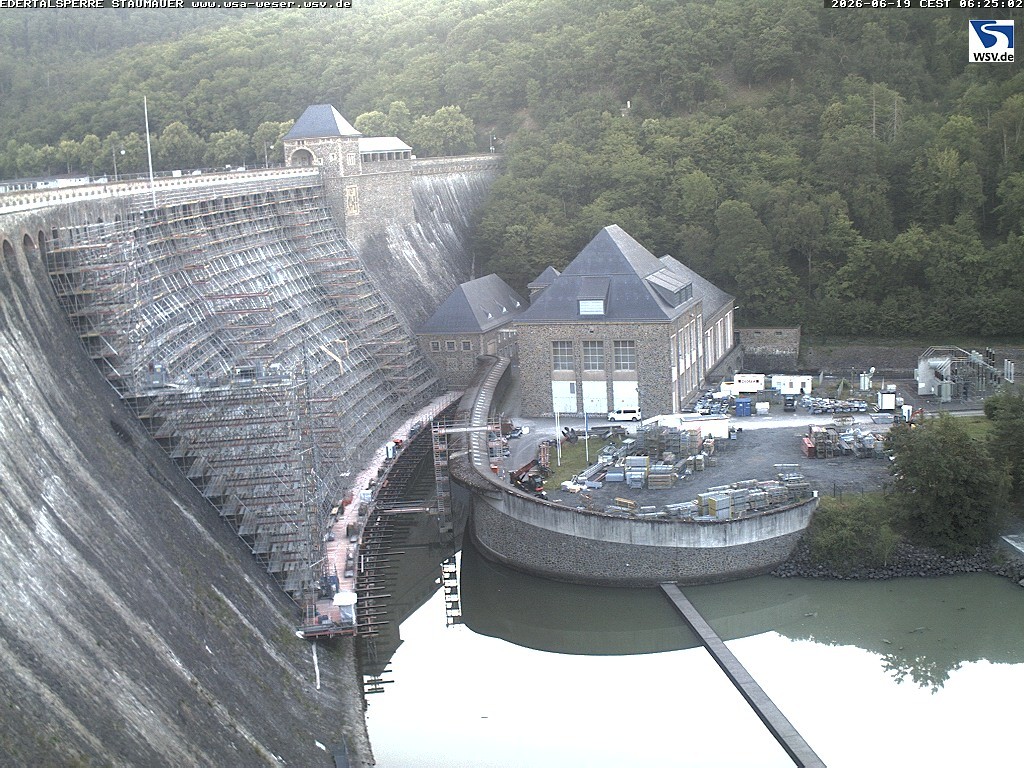 Archiv Foto Webcam Staumauer am Edersee