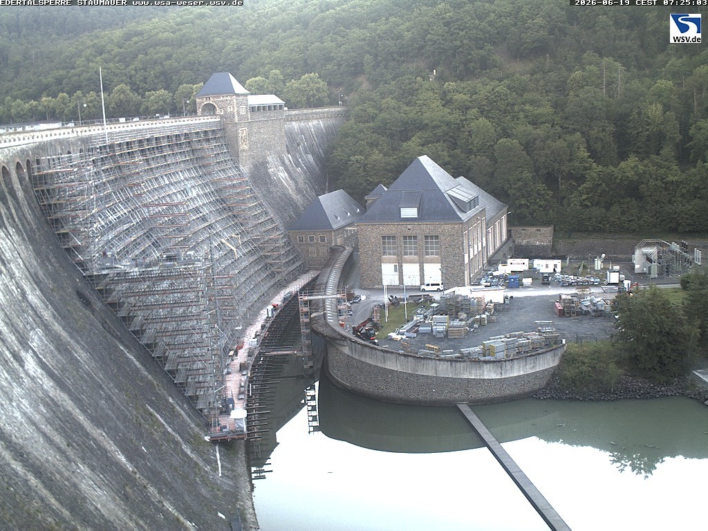 Archiv Foto Webcam Staumauer am Edersee