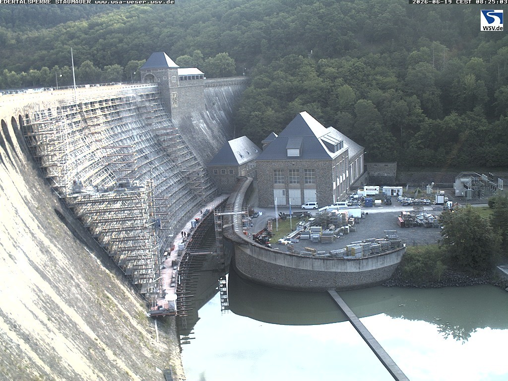 Archiv Foto Webcam Staumauer am Edersee