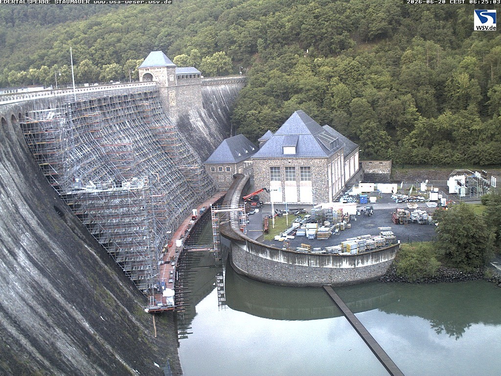 Archiv Foto Webcam Staumauer am Edersee