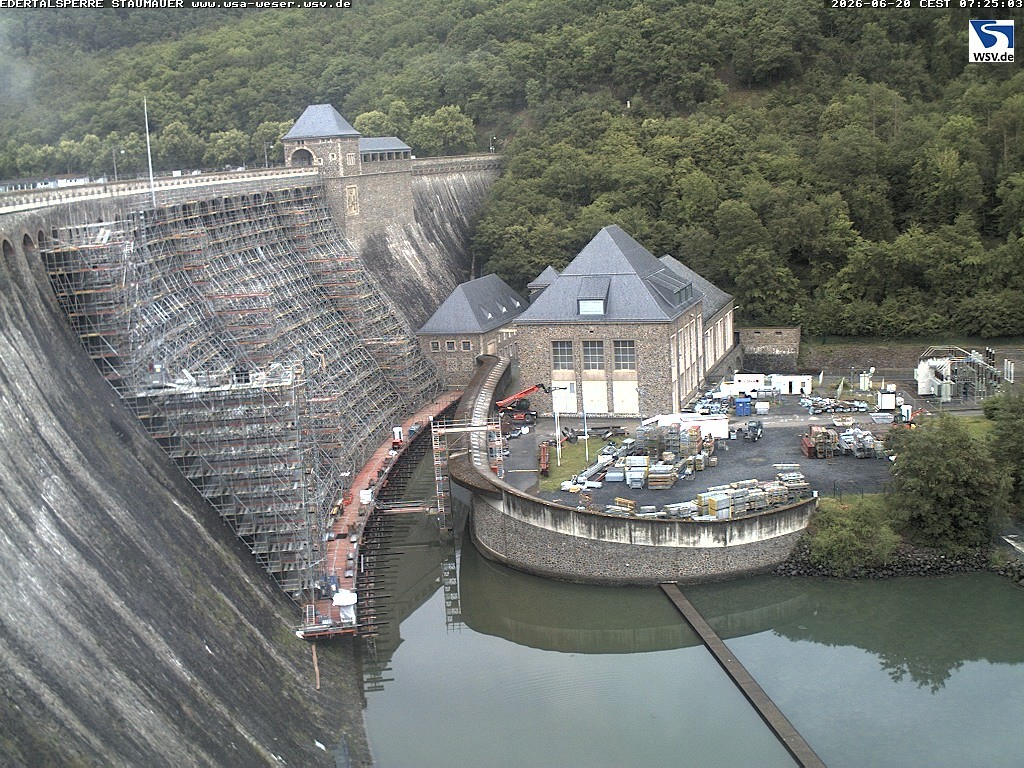 Archiv Foto Webcam Staumauer am Edersee