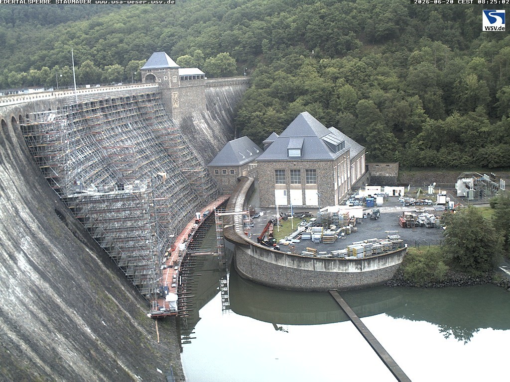 Archiv Foto Webcam Staumauer am Edersee
