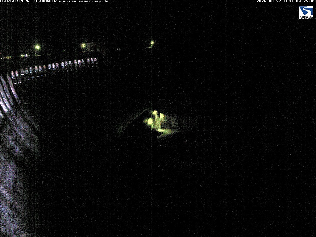 Archived image Webcam Lake Eder: View Dam