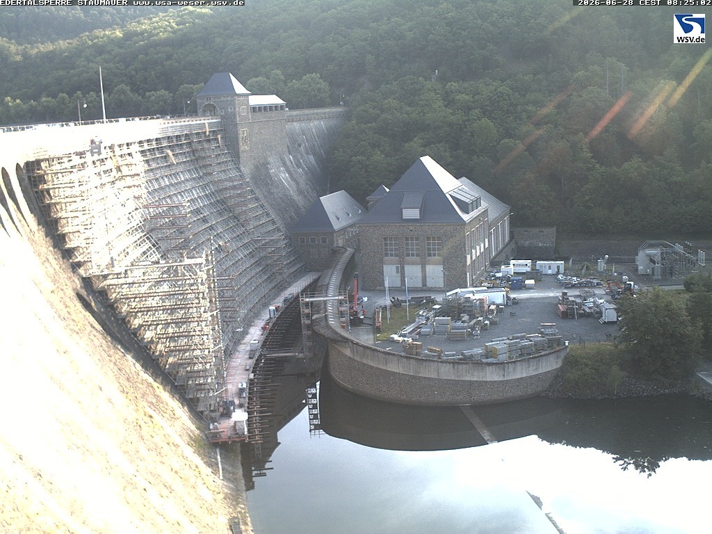 Archiv Foto Webcam Staumauer am Edersee
