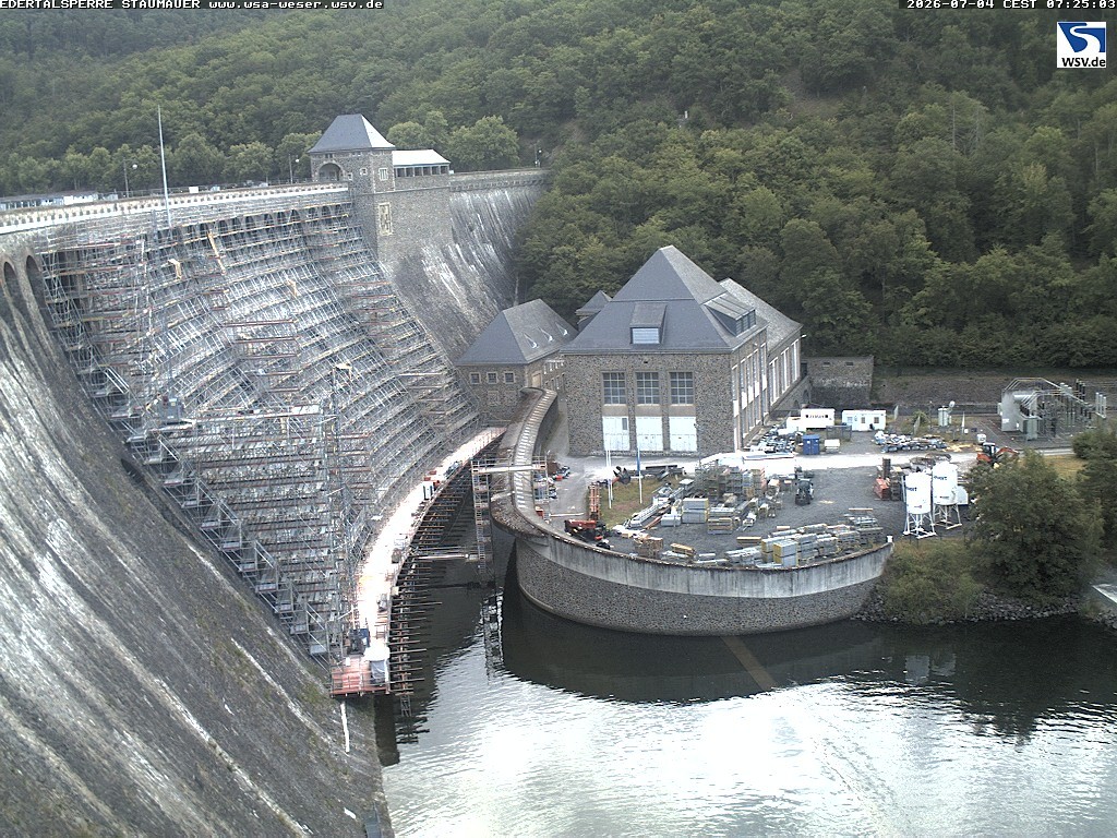 Archiv Foto Webcam Staumauer am Edersee