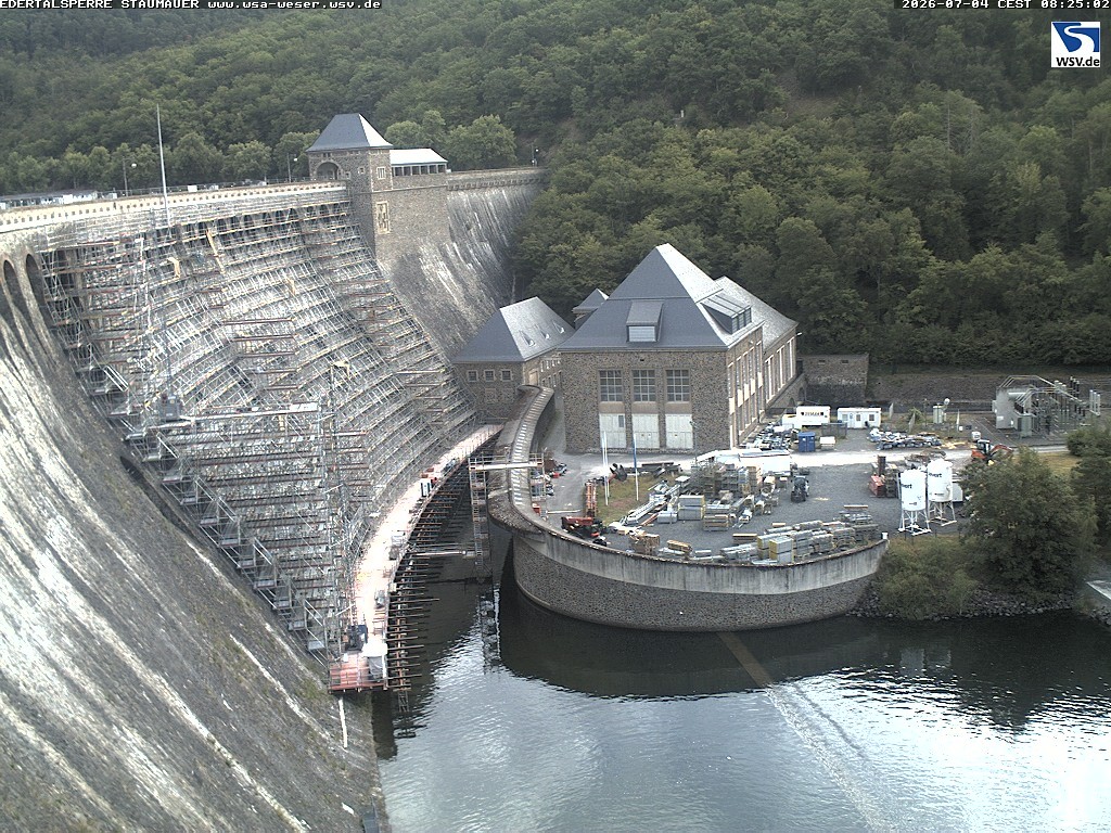 Archiv Foto Webcam Staumauer am Edersee