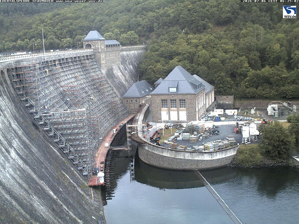 Archiv Foto Webcam Staumauer am Edersee
