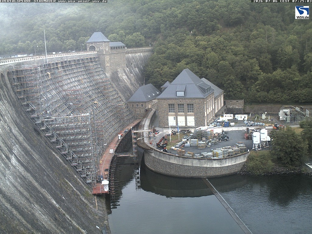 Archiv Foto Webcam Staumauer am Edersee