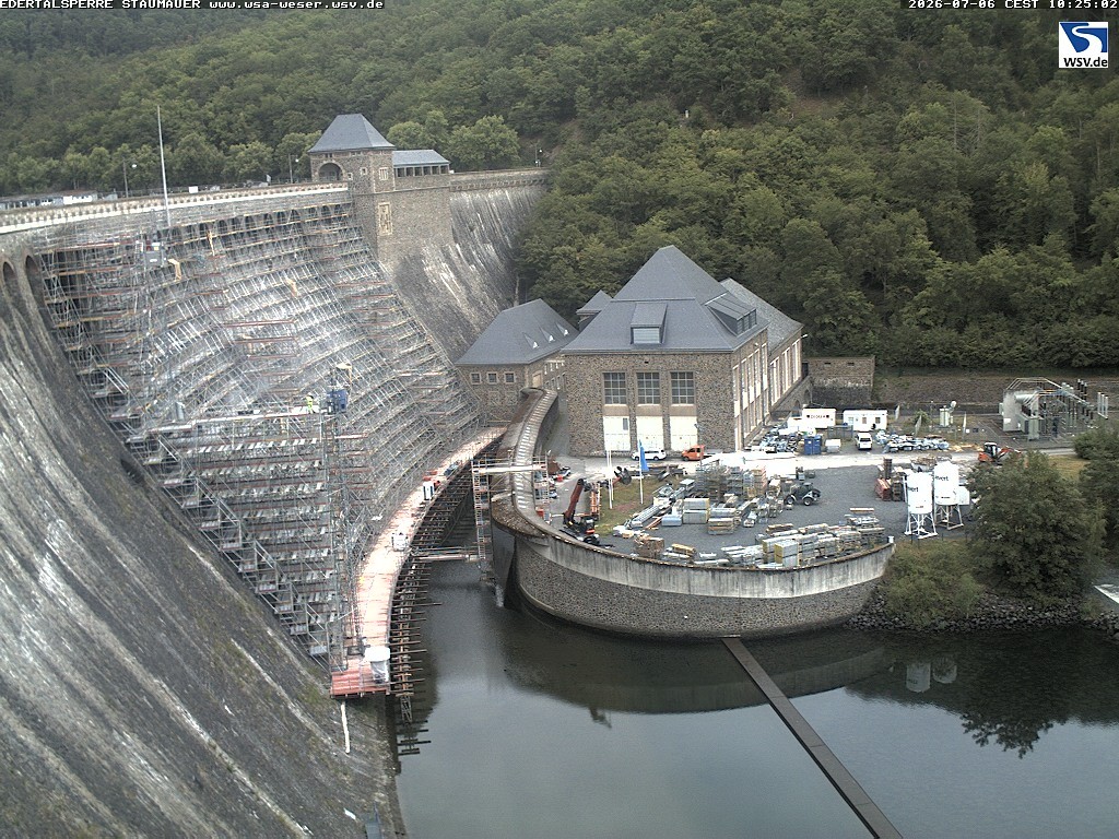 Archiv Foto Webcam Staumauer am Edersee