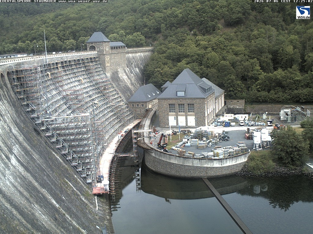 Archiv Foto Webcam Staumauer am Edersee