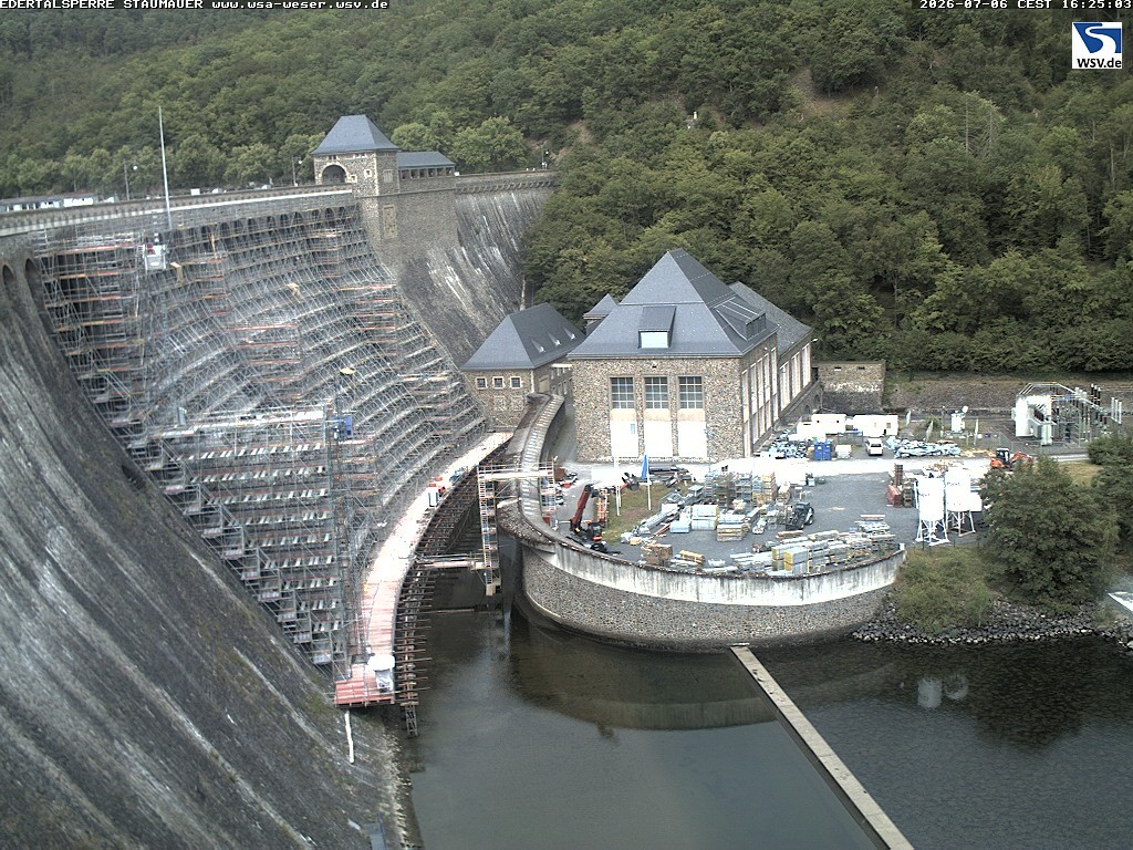 Archiv Foto Webcam Staumauer am Edersee