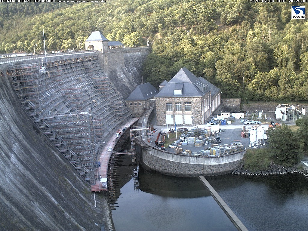 Archiv Foto Webcam Staumauer am Edersee