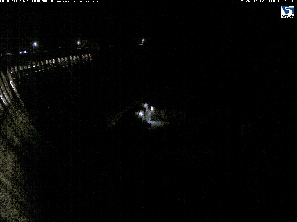 Archived image Webcam Lake Eder: View Dam