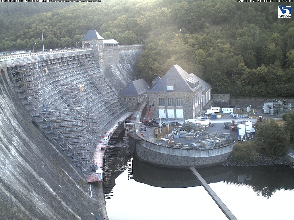 Archiv Foto Webcam Staumauer am Edersee