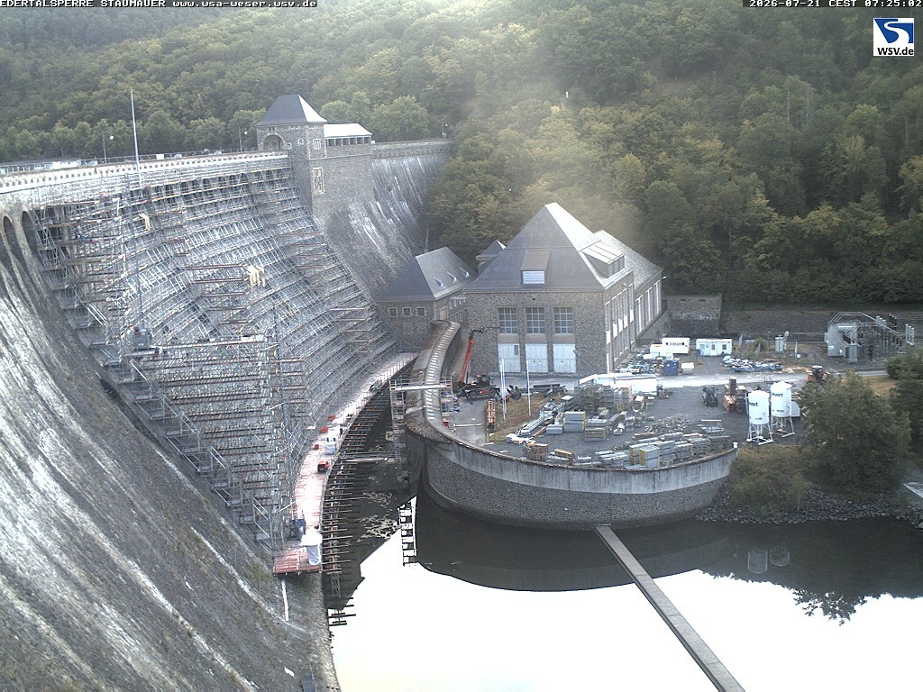 Archiv Foto Webcam Staumauer am Edersee