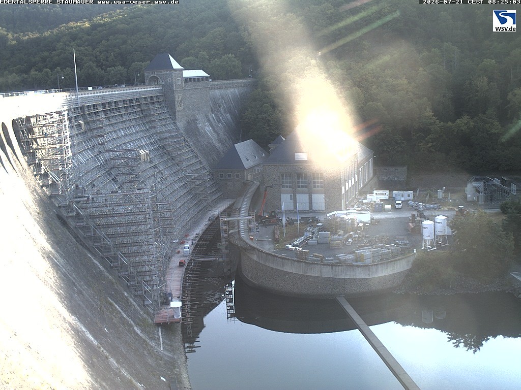 Archiv Foto Webcam Staumauer am Edersee