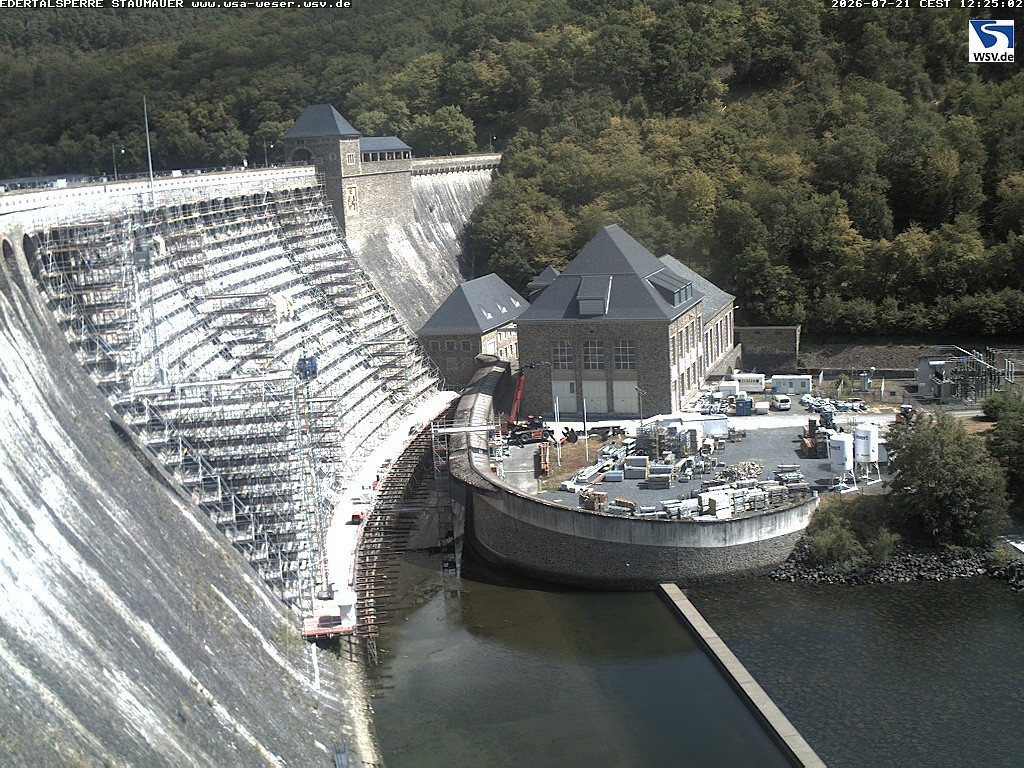 Archiv Foto Webcam Staumauer am Edersee