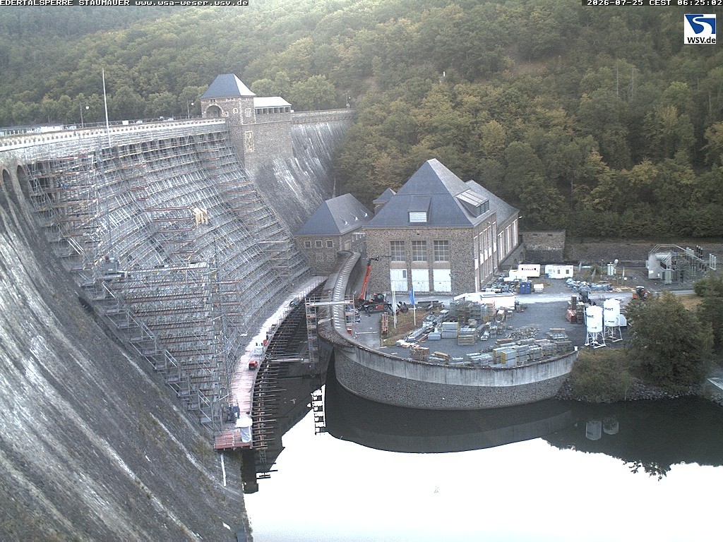 Archiv Foto Webcam Staumauer am Edersee