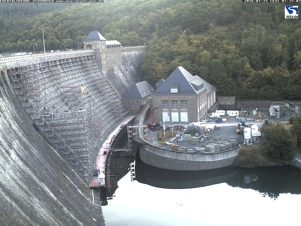 Archiv Foto Webcam Staumauer am Edersee
