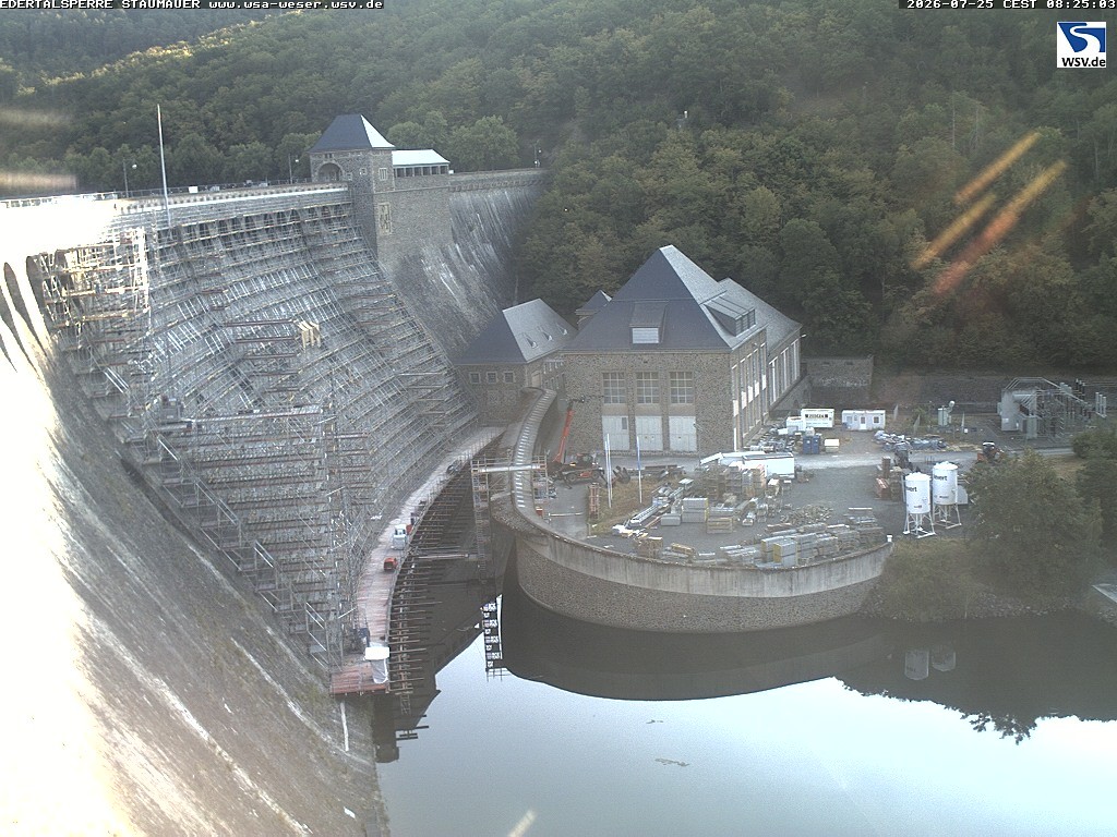 Archiv Foto Webcam Staumauer am Edersee