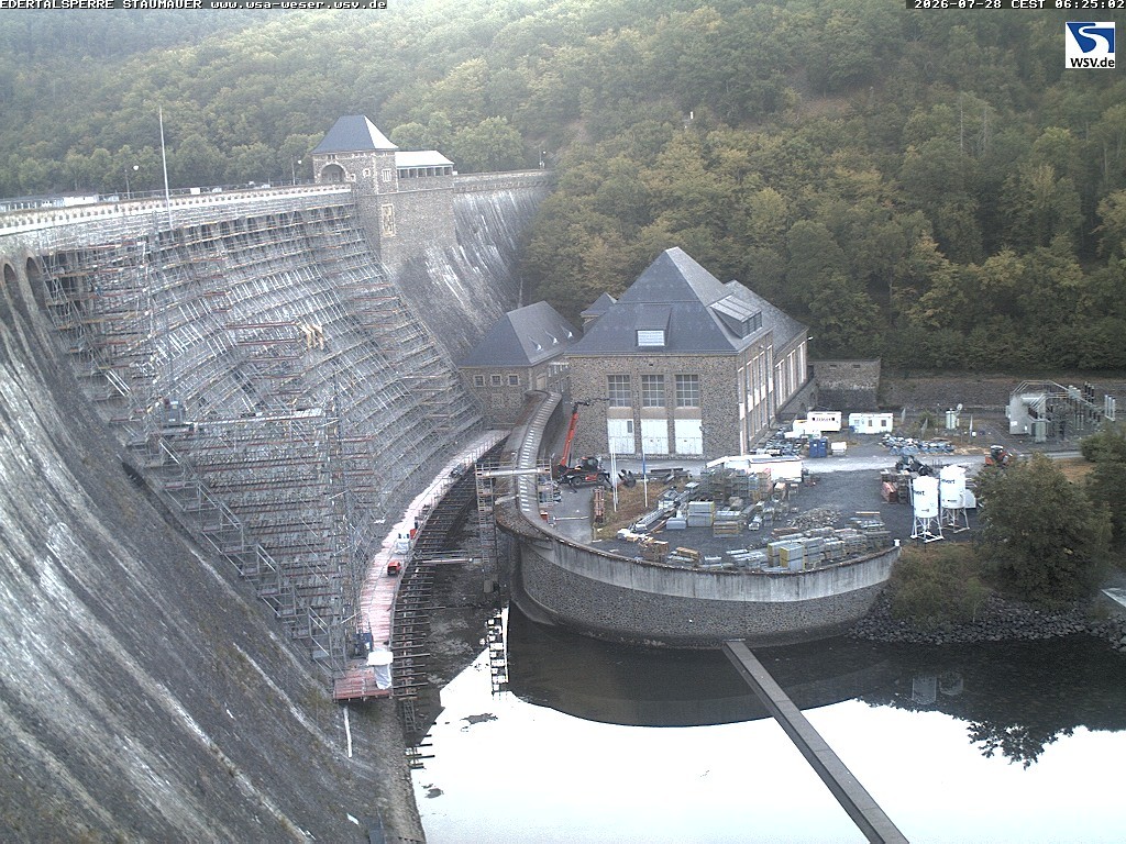 Archiv Foto Webcam Staumauer am Edersee