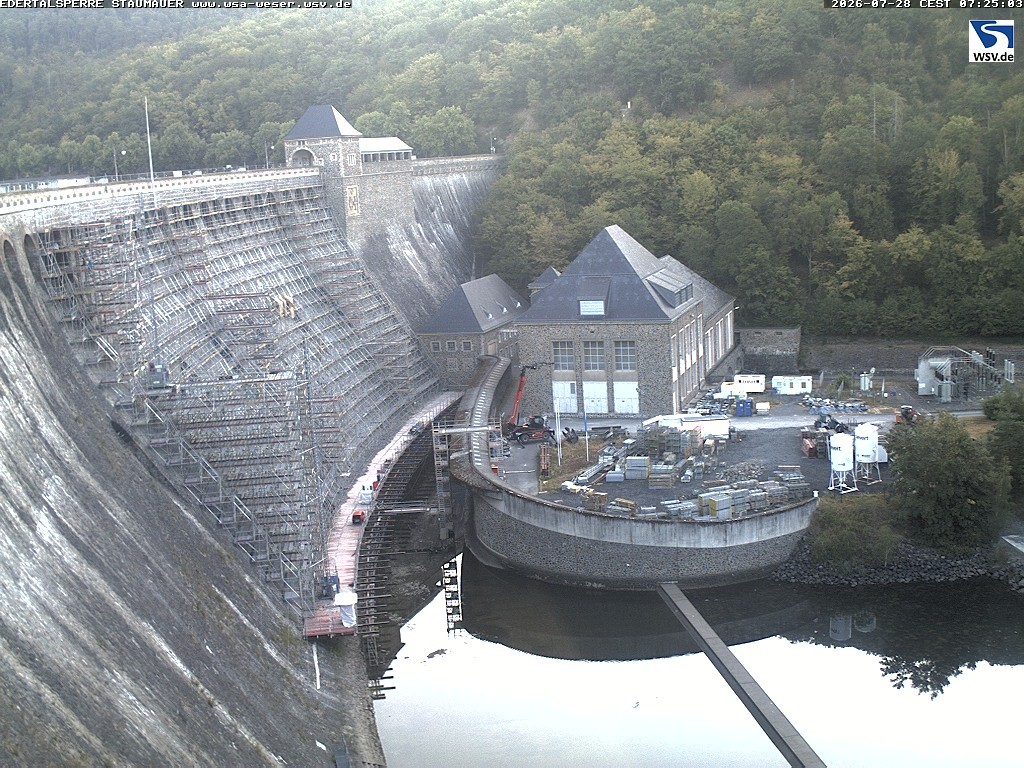 Archiv Foto Webcam Staumauer am Edersee