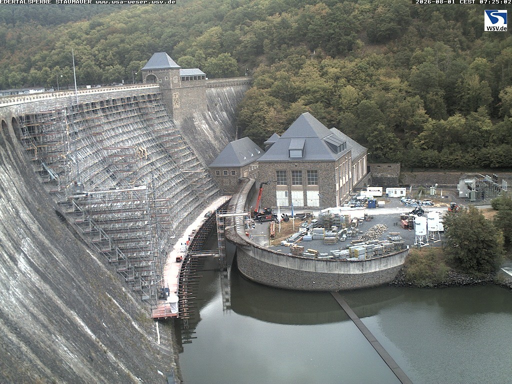 Archiv Foto Webcam Staumauer am Edersee