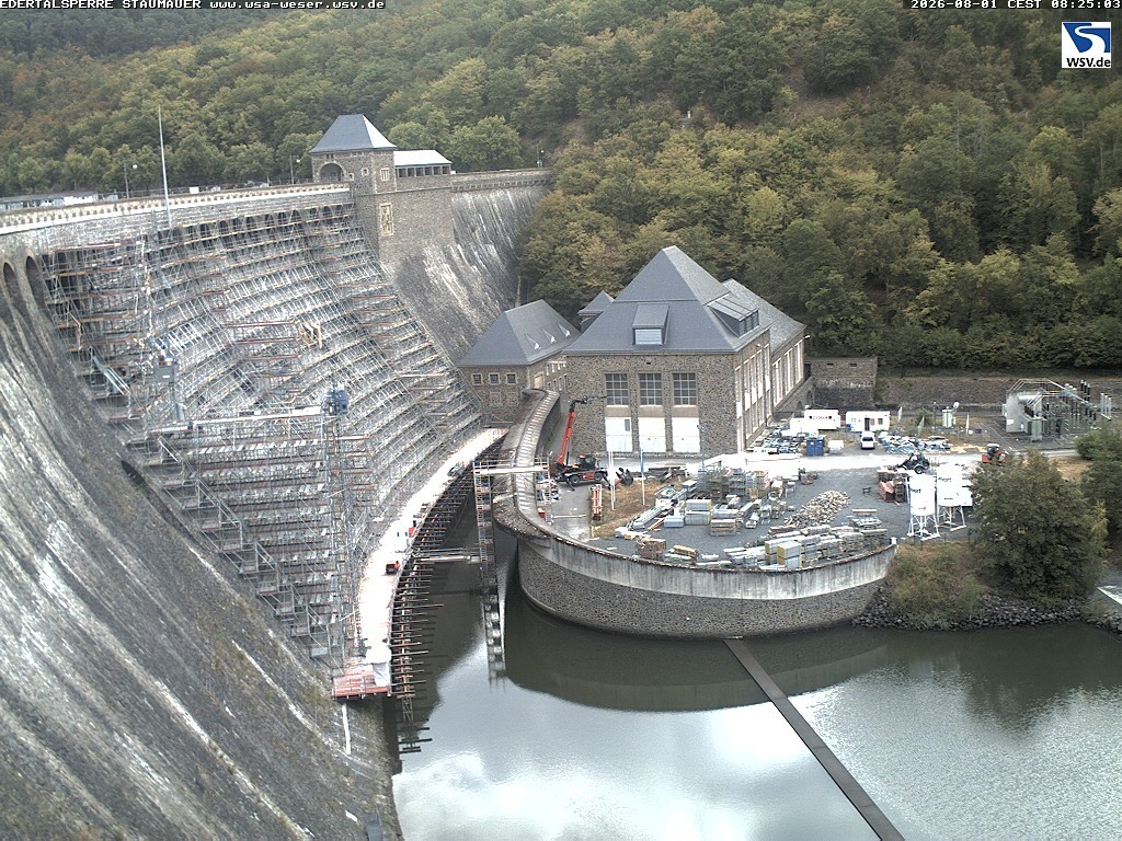 Archiv Foto Webcam Staumauer am Edersee