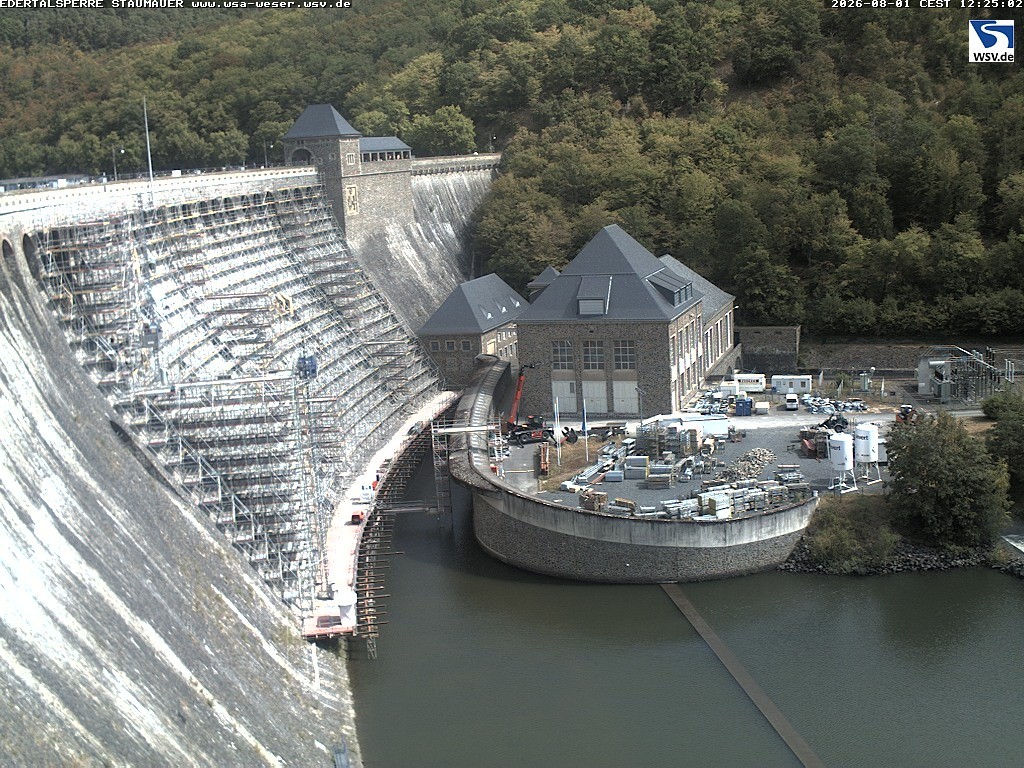 Archiv Foto Webcam Staumauer am Edersee