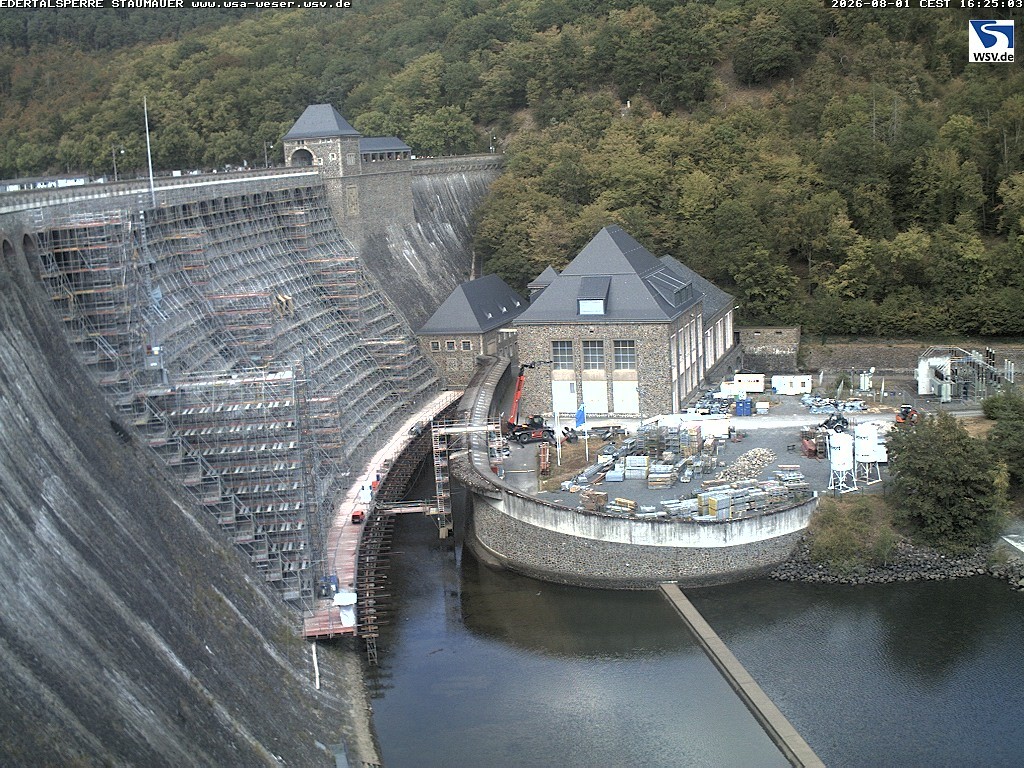 Archiv Foto Webcam Staumauer am Edersee