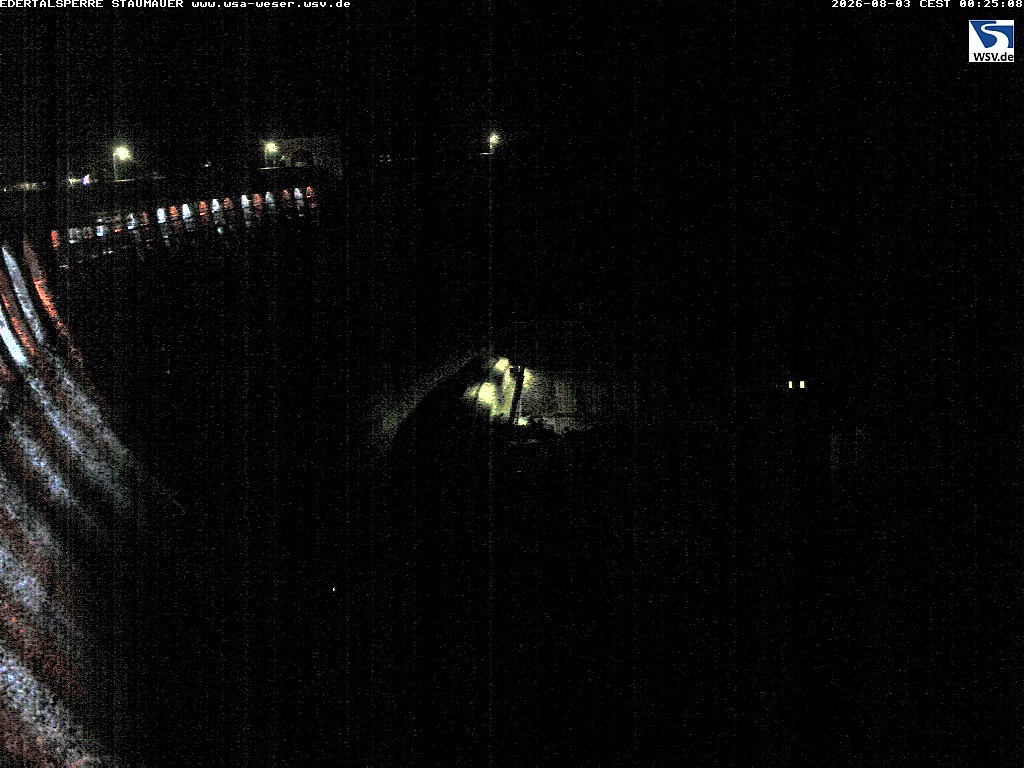 Archived image Webcam Lake Eder: View Dam
