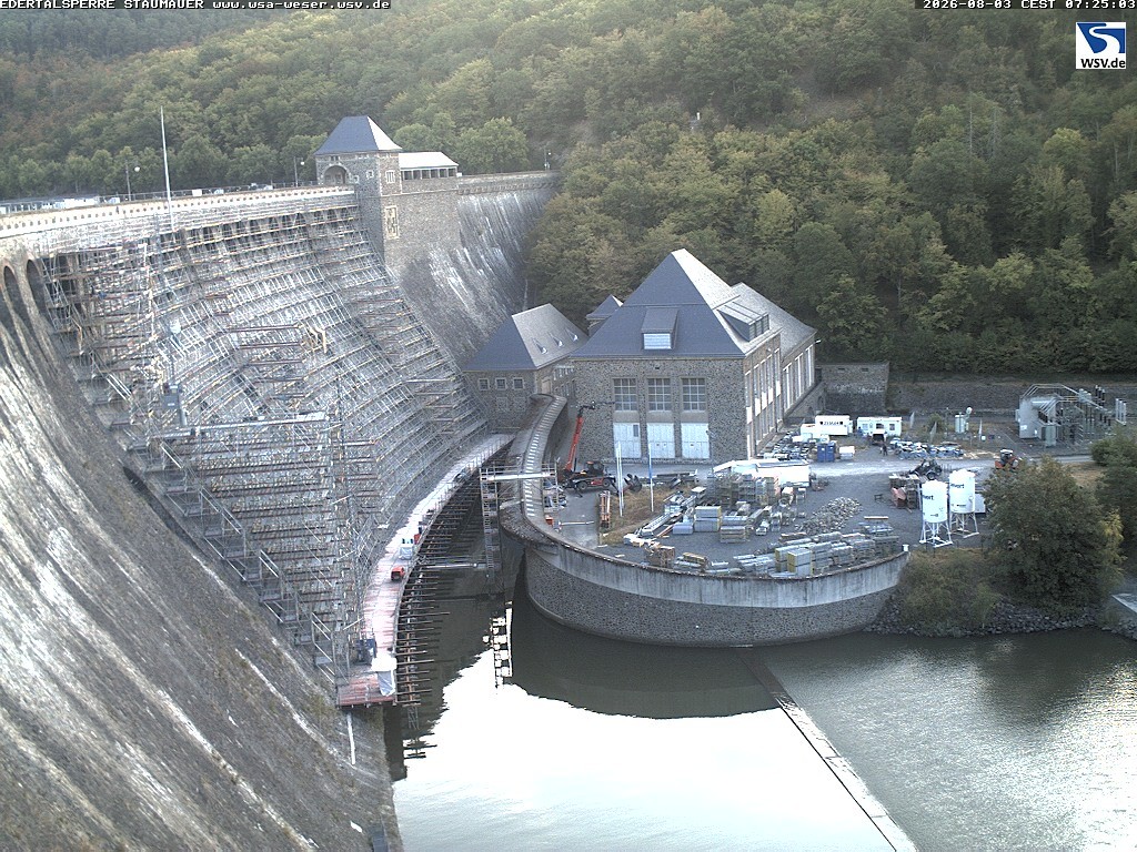 Archiv Foto Webcam Staumauer am Edersee