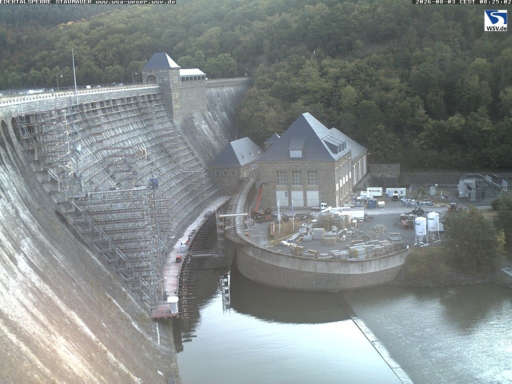 Archiv Foto Webcam Staumauer am Edersee