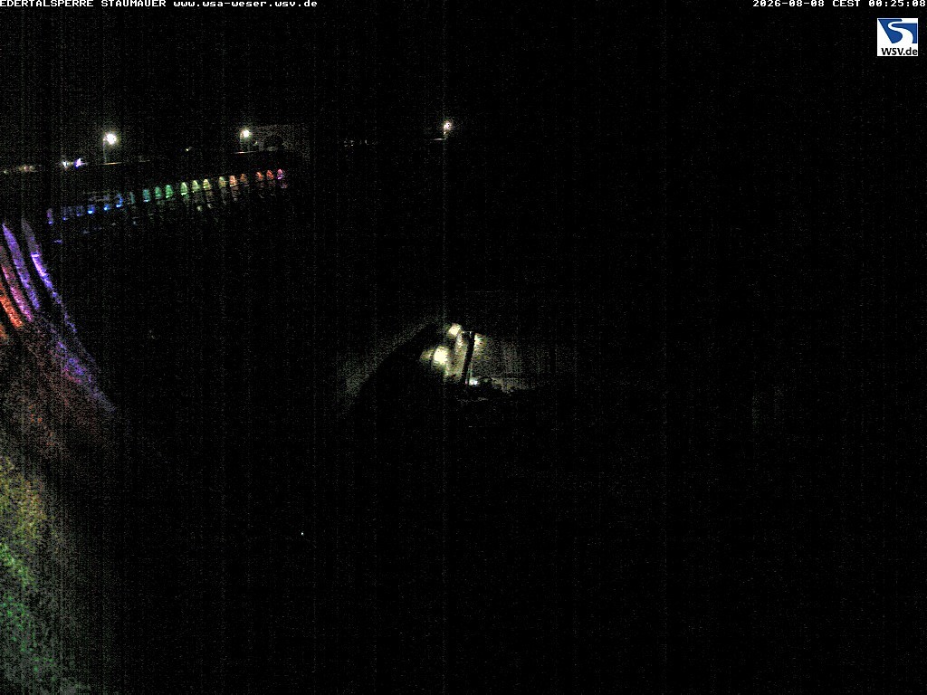 Archived image Webcam Lake Eder: View Dam