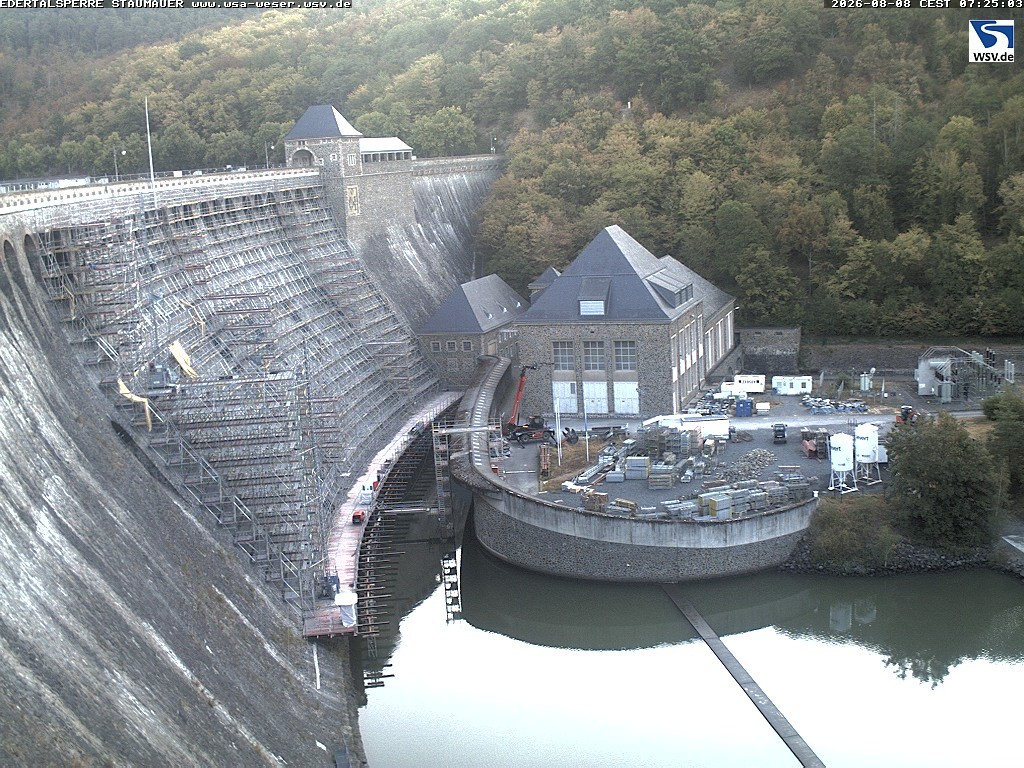 Archiv Foto Webcam Staumauer am Edersee