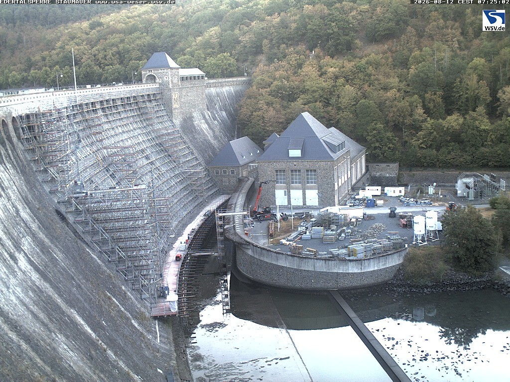 Archiv Foto Webcam Staumauer am Edersee