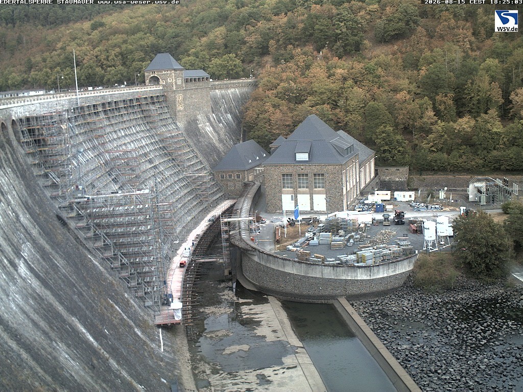 Archiv Foto Webcam Staumauer am Edersee