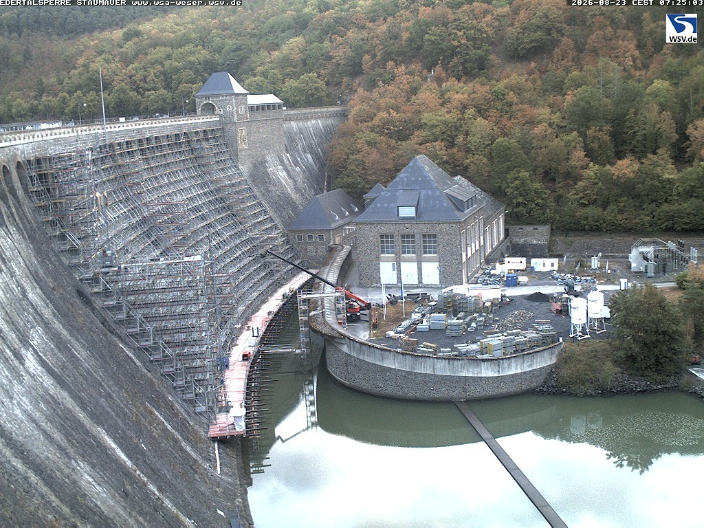 Archiv Foto Webcam Staumauer am Edersee