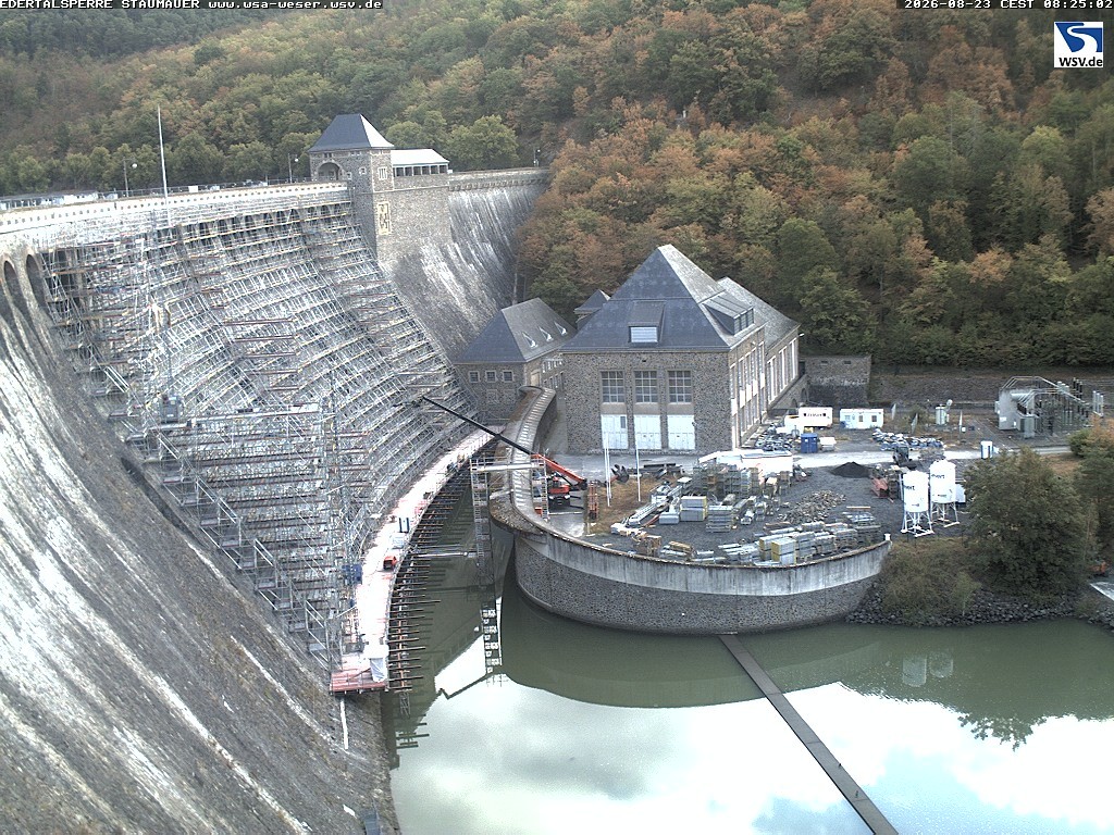Archiv Foto Webcam Staumauer am Edersee